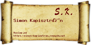 Simon Kapisztrán névjegykártya