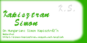 kapisztran simon business card
